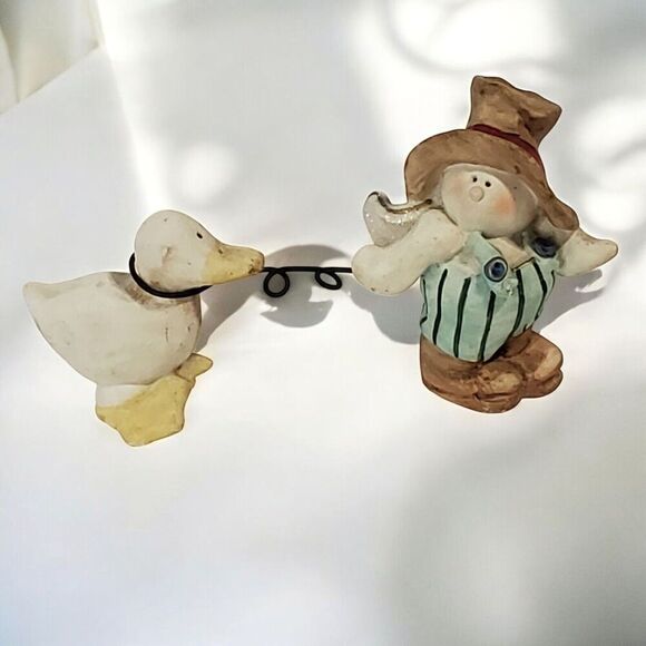Vtg 90s Nancye Williams Sprinkles Angel Love is All Around Figurine Farmer Duck - Picture 1 of 10